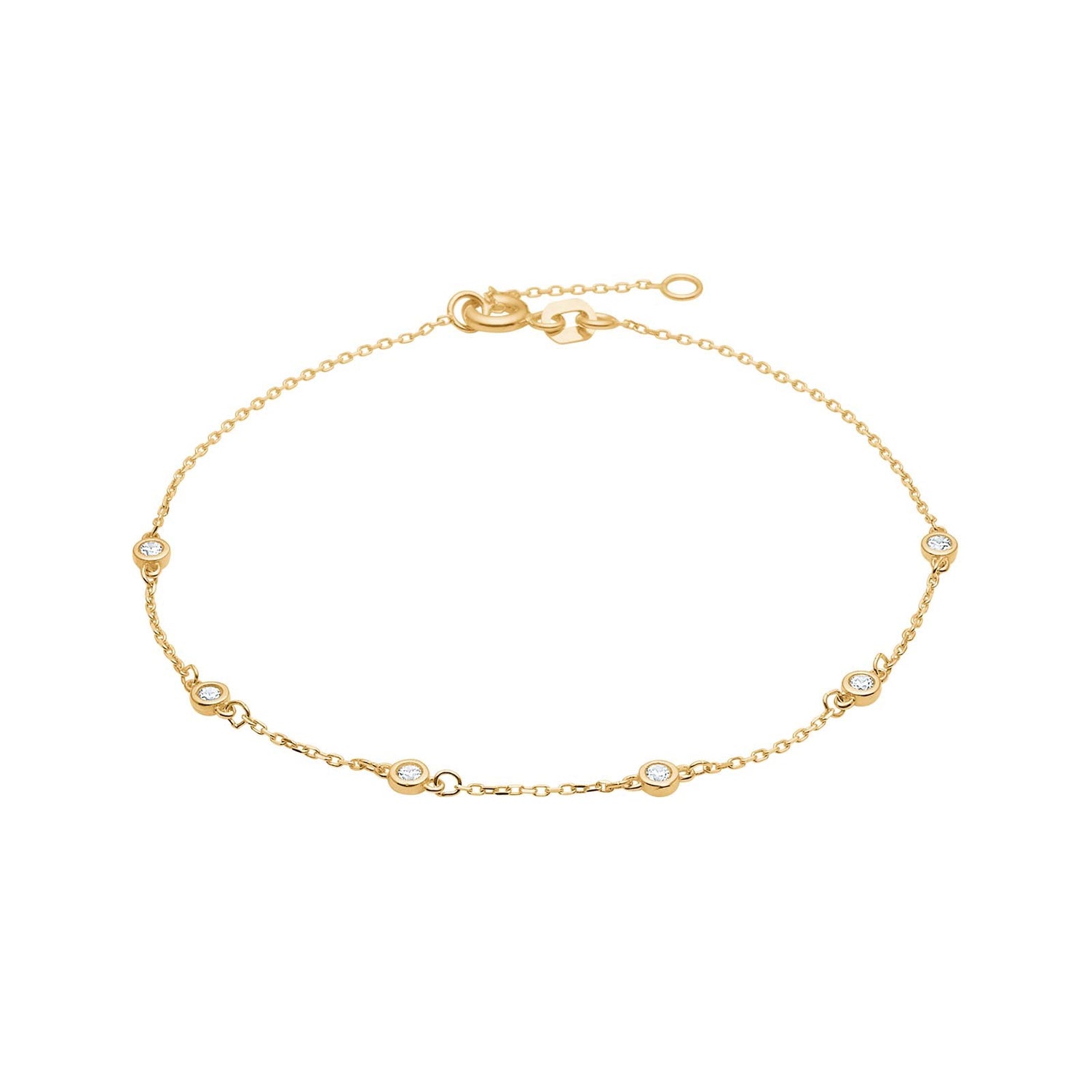 8kt. goldarmband m/cz