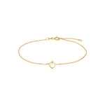 8kt. Goldarmband m. Herz 17+2cm