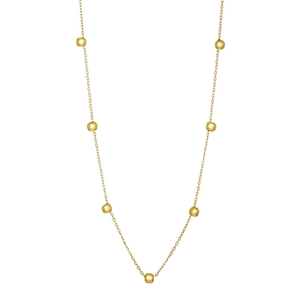 8kt. goldhalskette m/7 Kugeln