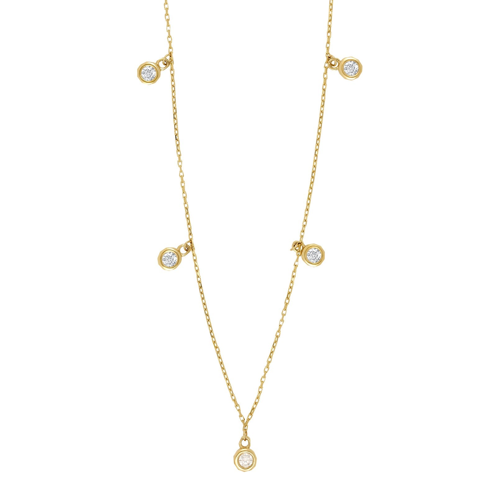 8ct. gold necklace w/5 cz