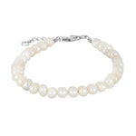 Süßwasserperlenarmband m/rhod. Silberschloss 4 mm