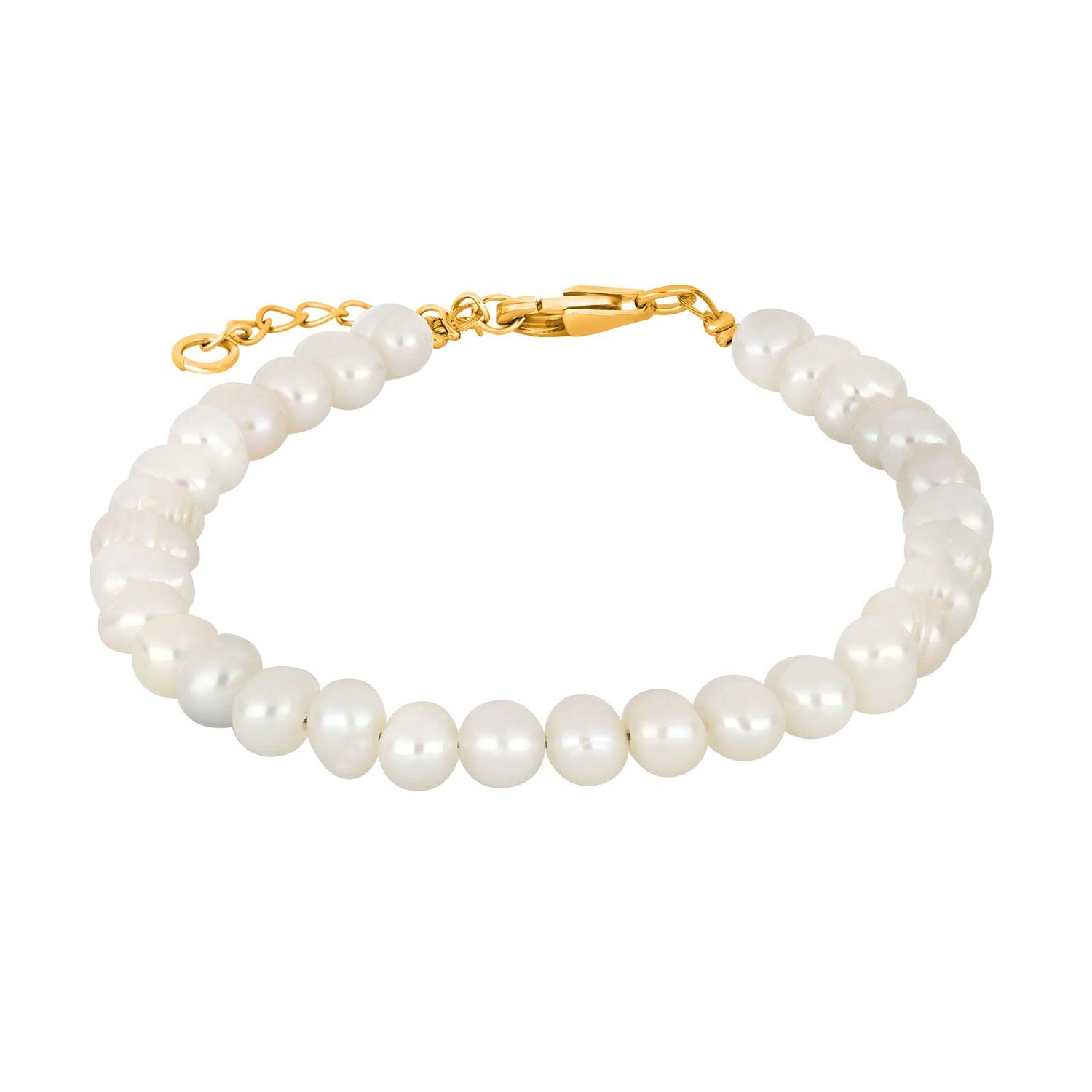 Freshwater barcelet with goldplated lock 4mm