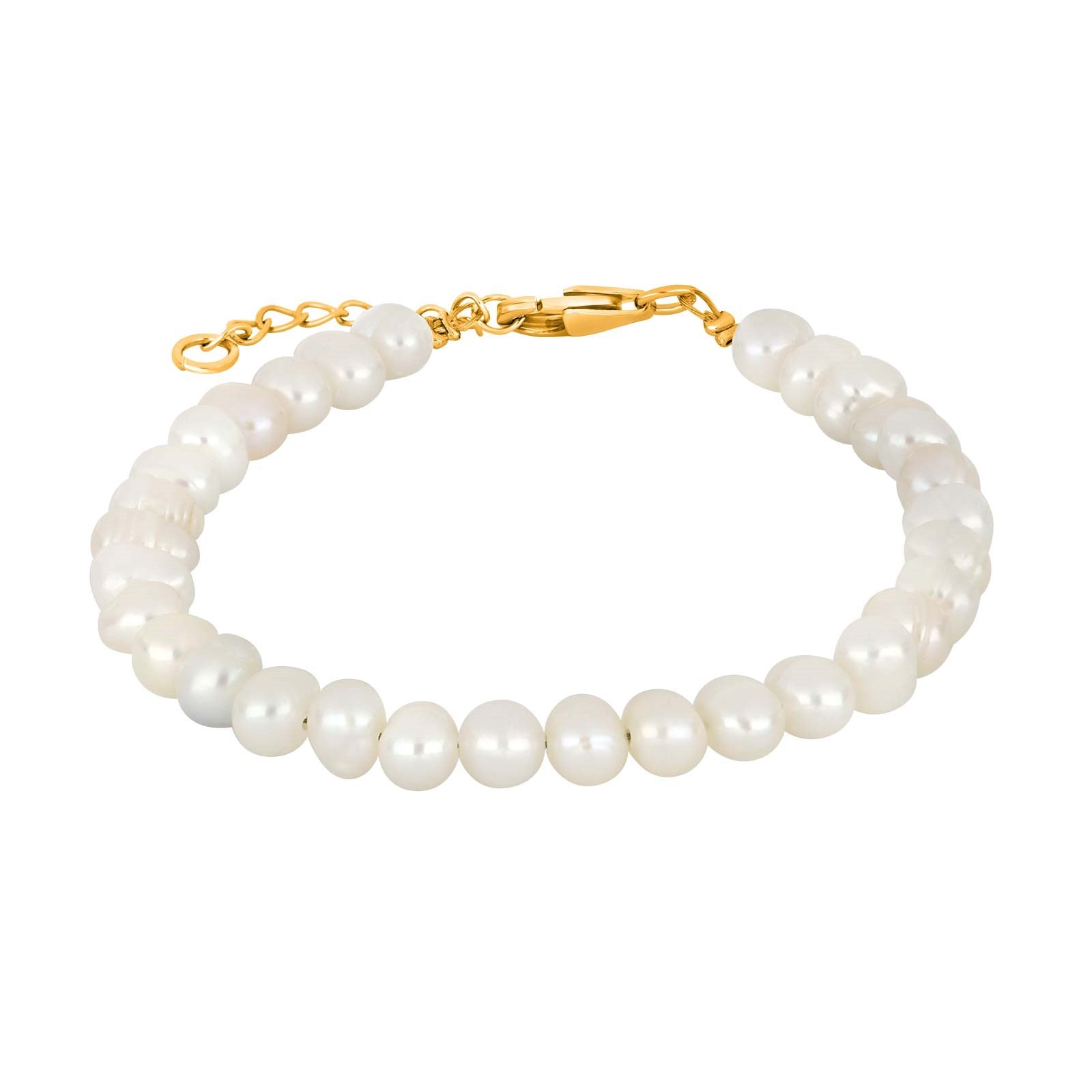 Süßwasserperlenarmband m/verg. Silberschloss 4 mm