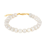 Freshwaterbracelet with goldplated lock 6mm