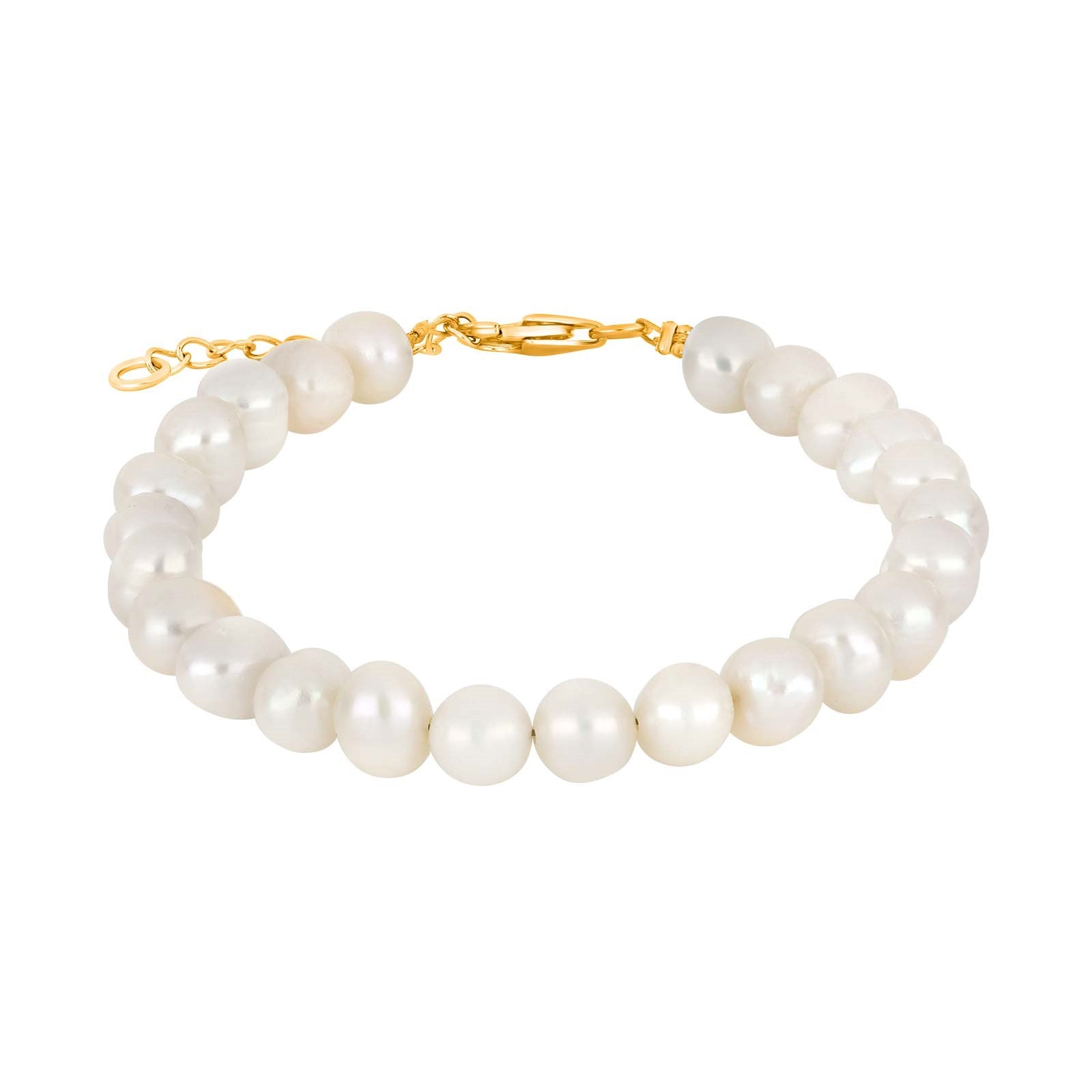 Freshwaterbracelet with goldplated lock 6mm