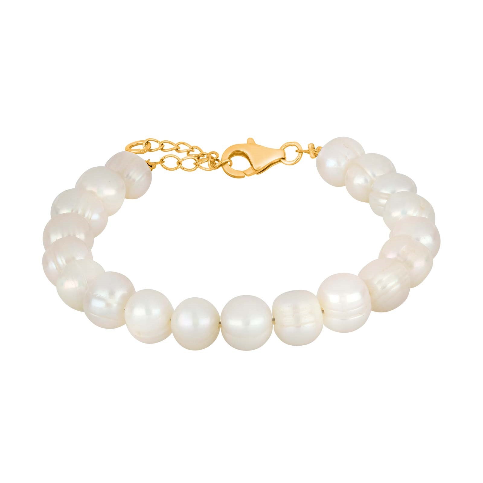 Freshwaterbracelet with goldplated lock 8mm