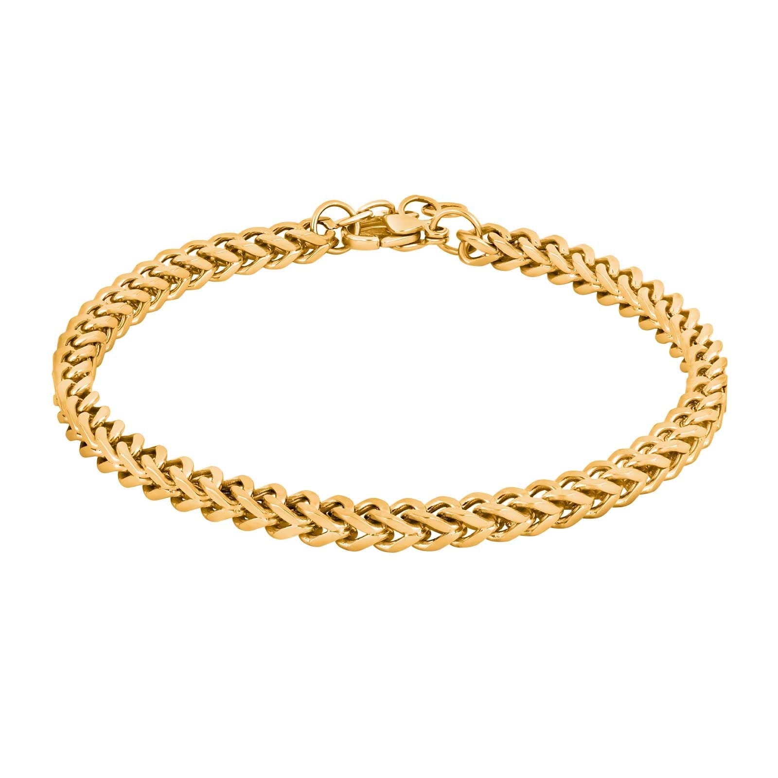 SON Armband Stahl IP Gold blanke Box-Kette