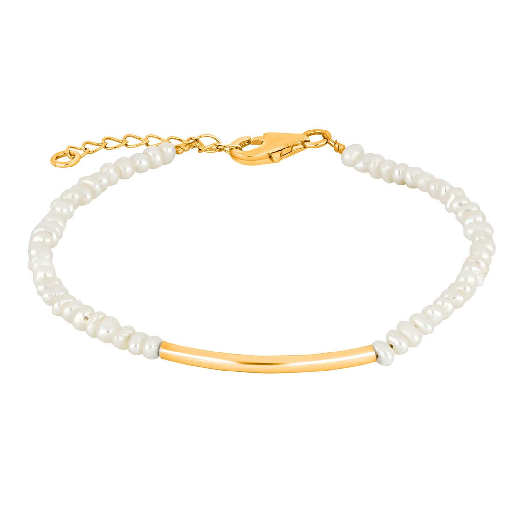 Rhod. silver bracelet PEARL52