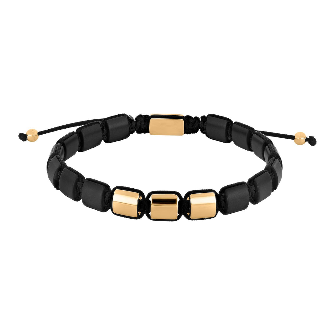 SON Armband Stahl quadratisch - IP Gold