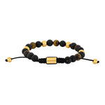 SON bracelet black agate/lava/tiger eye IP gold