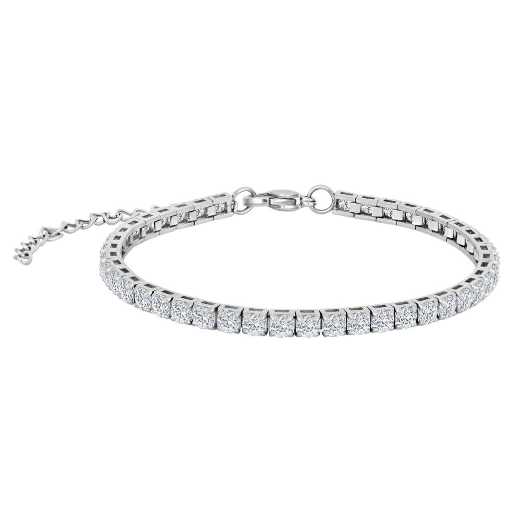 SON tennis bracelet steel 17+5cm