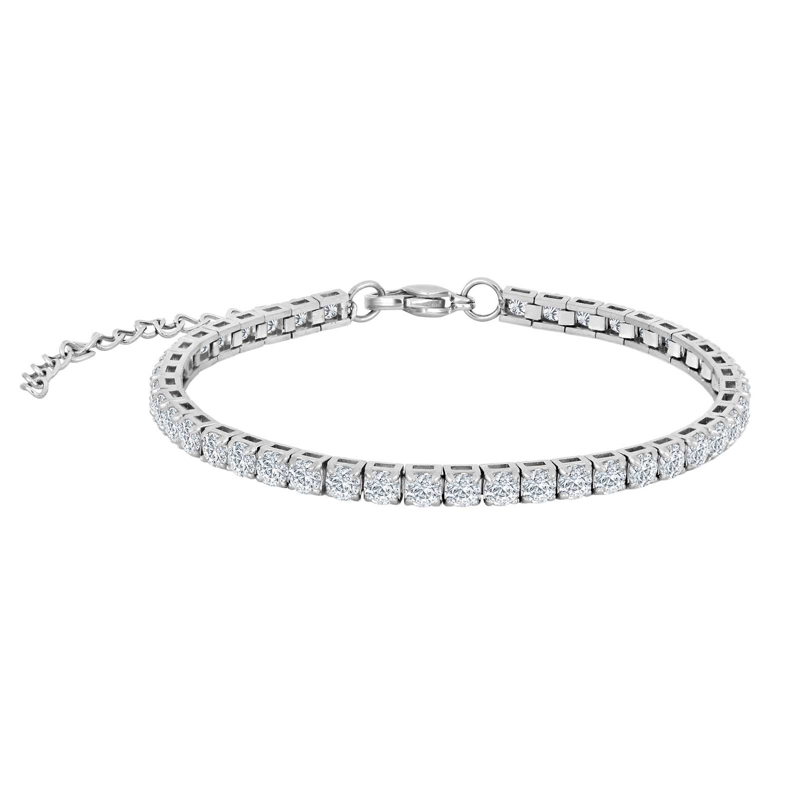 SON tennisarmbånd stål 17+5cm