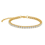 SON tennis bracelet steel IP gold 17+5cm