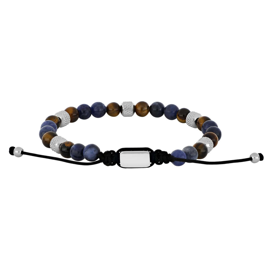 SON Armband sodalite/yellow tiger eye m.Stahl 8mm