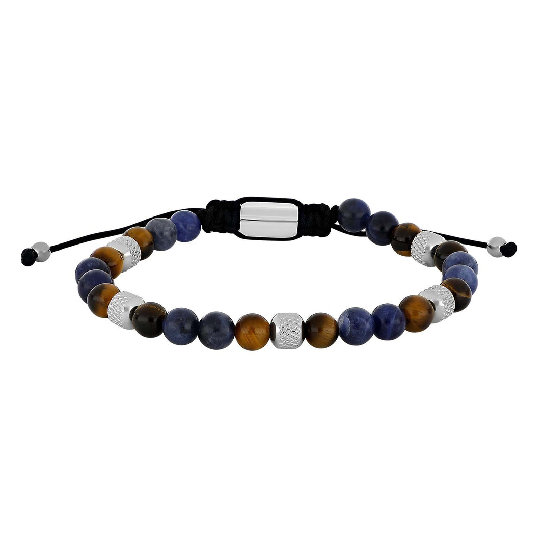 SON Armband sodalite/yellow tiger eye m.Stahl 8mm