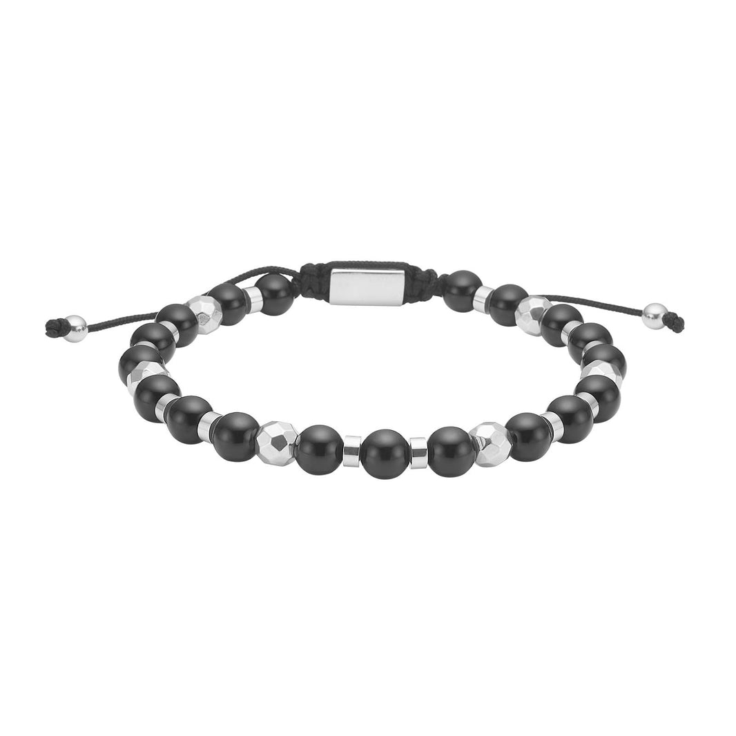 SON armbånd black agate og stål