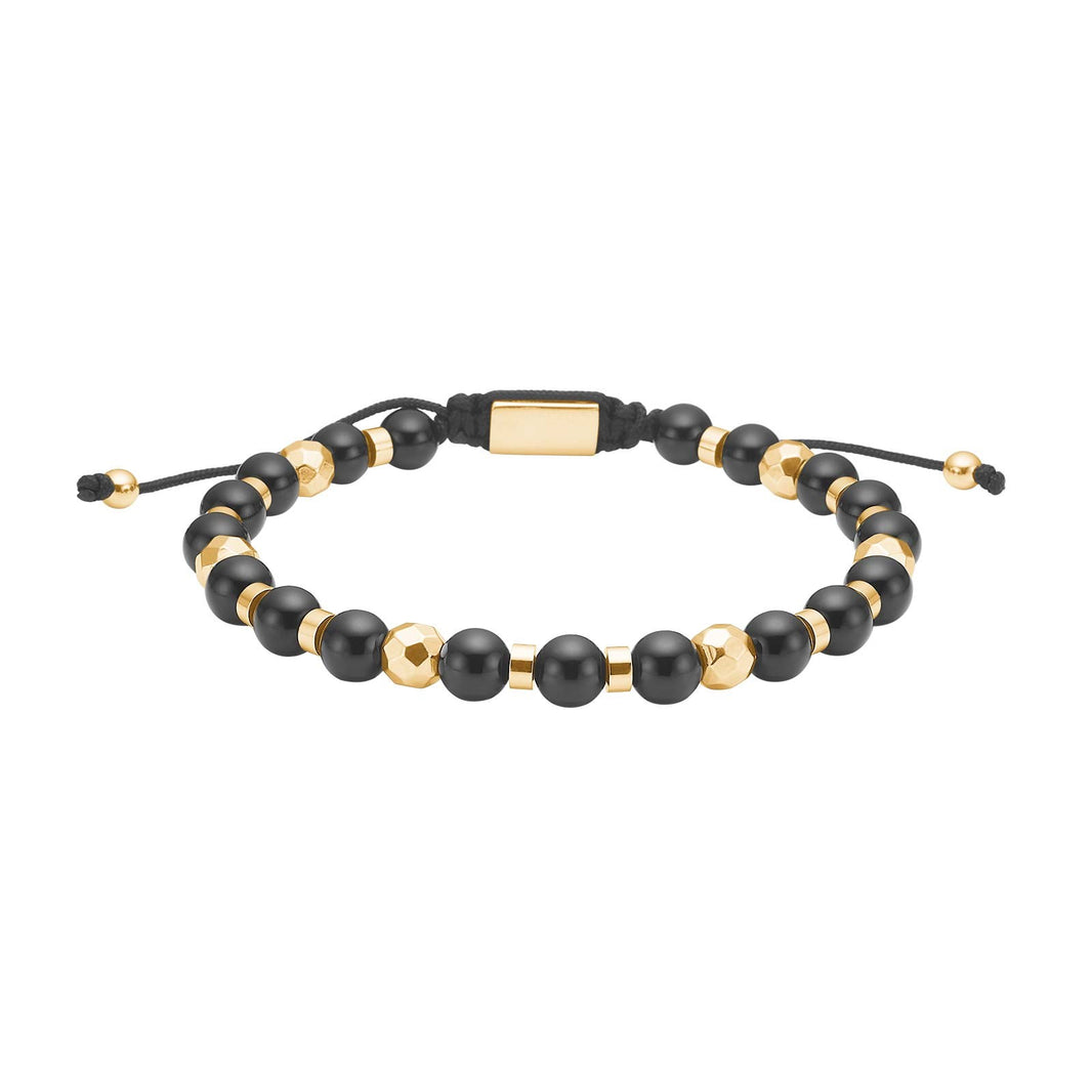 SON armbånd black agat og IP gold