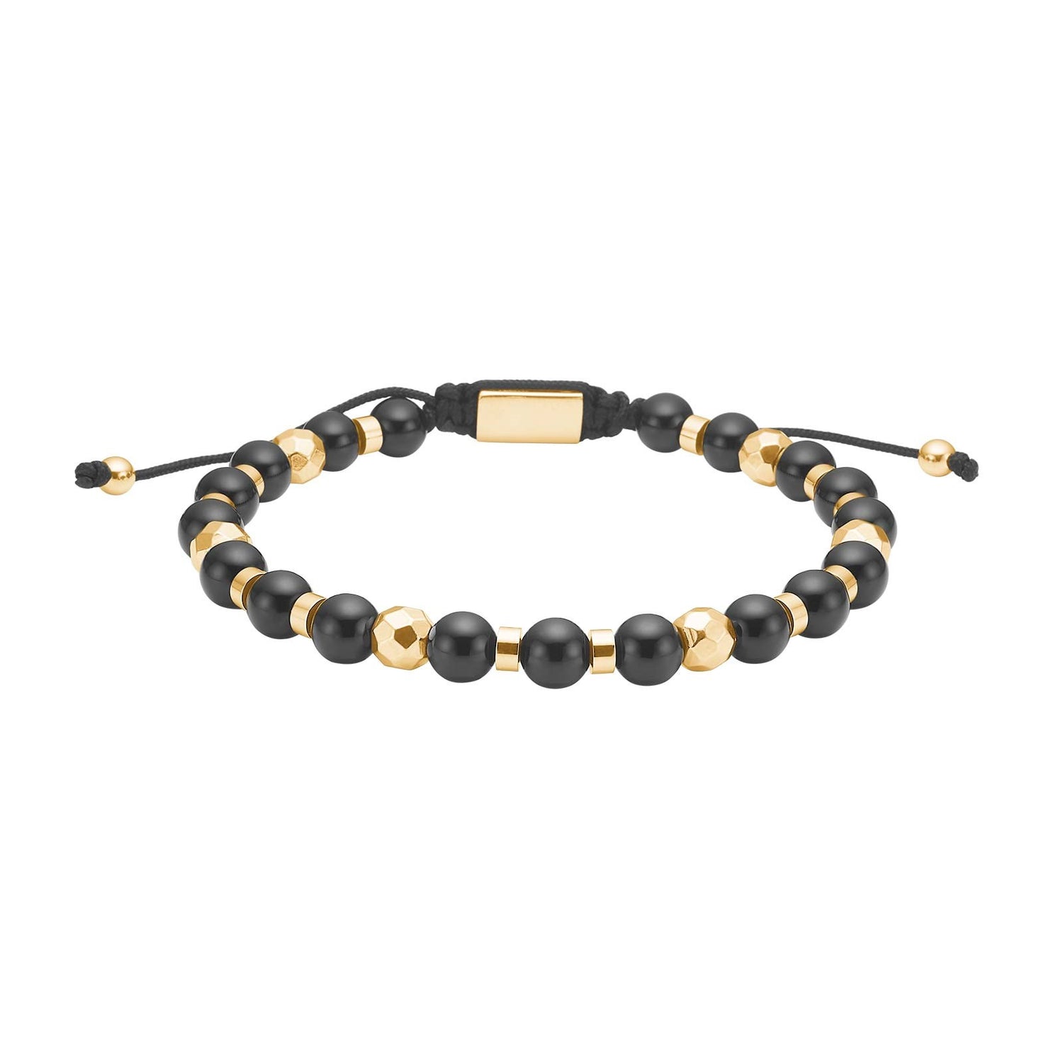 SON armbånd black agat og IP gold