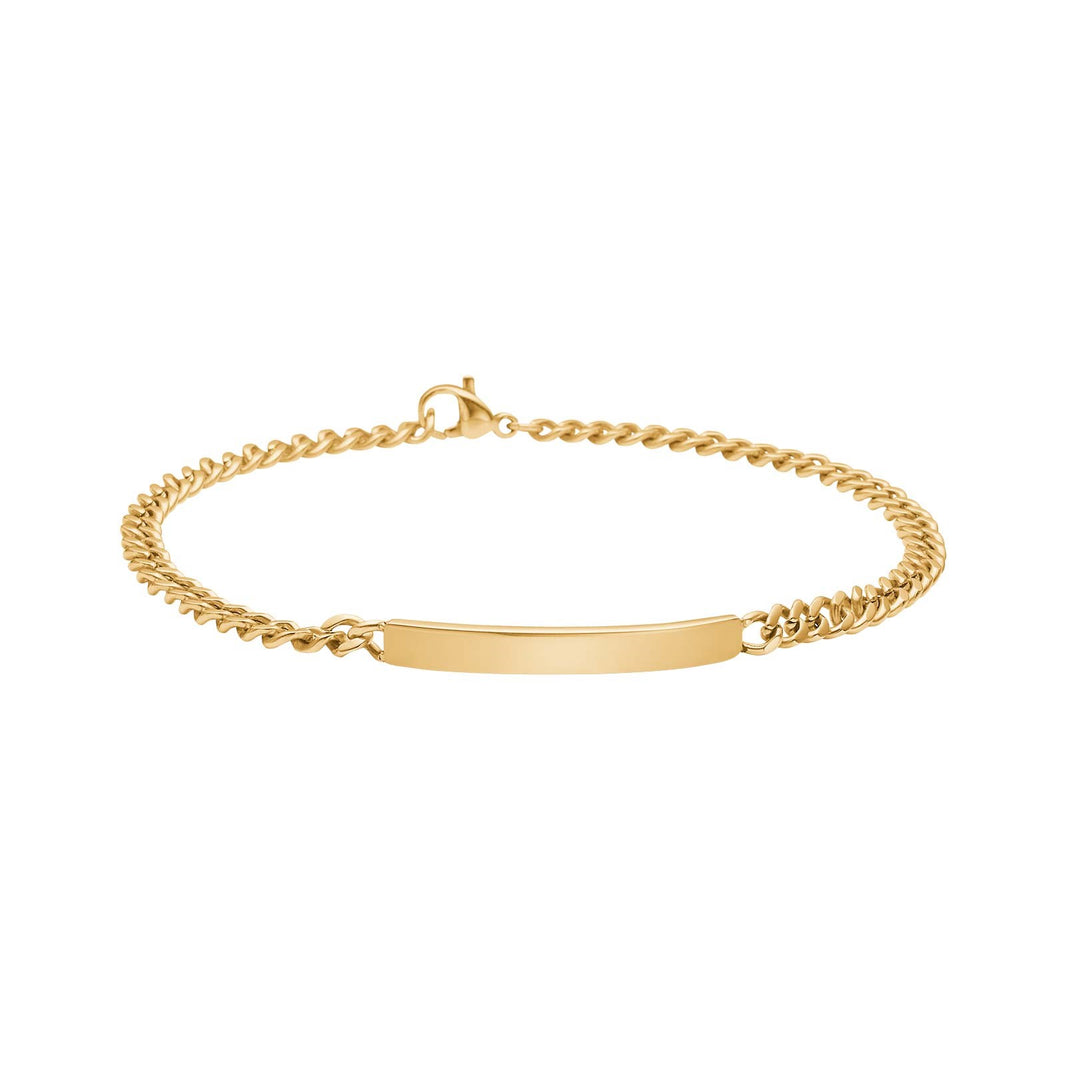 SON Armband Stahl mit Platte IP Gold