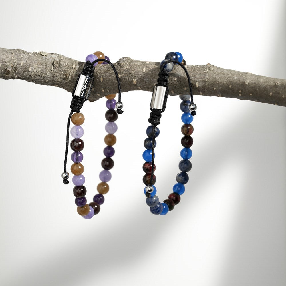 SON bracelet, purple 6mm, 19cm - 25cm