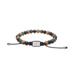 SON bracelet kambaba jasper/picture stone/black agate and steel 4mm, 19-25cm