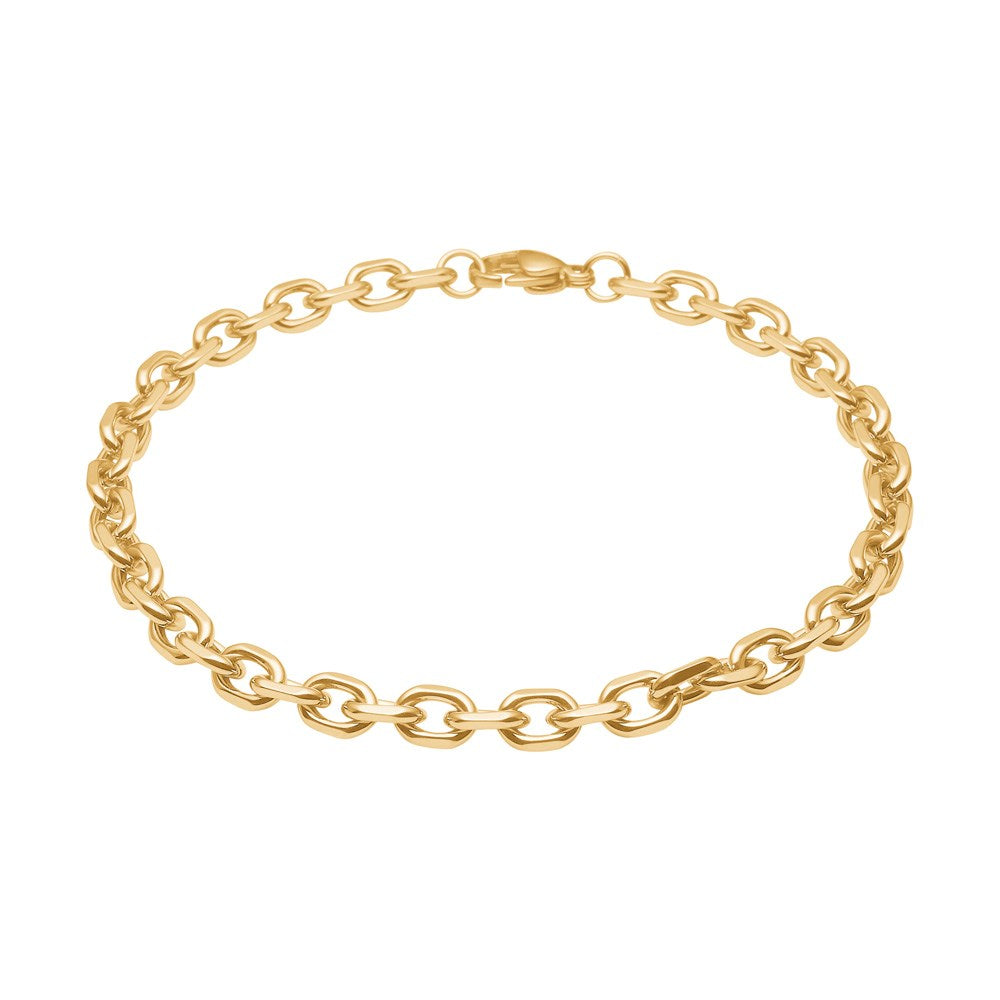 SON steel anchor faceted bracelet, IP gold - 23