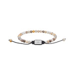 SON bracelet bamboo jasper and steel 4mm, 19-25cm