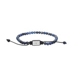 SON bracelet blue quartz stone and steel 4mm, 19-25cm