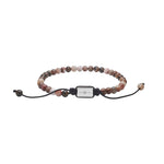 SON bracelet petrified wood and steel 4mm, 19-25cm