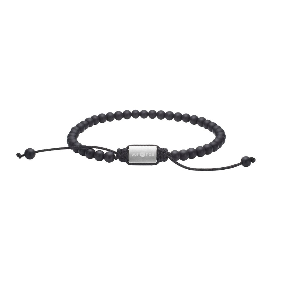 SON Armband matt schwarz Onyx 4mm, 19-25cm