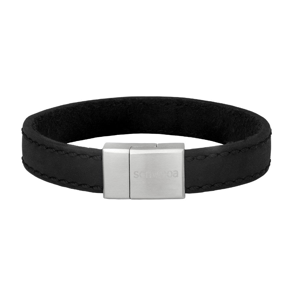 SON Armband schwarzes Kalbsleder 23cm 12mm 23
