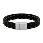SON-Armband schwarz mit grauem Kalbsleder