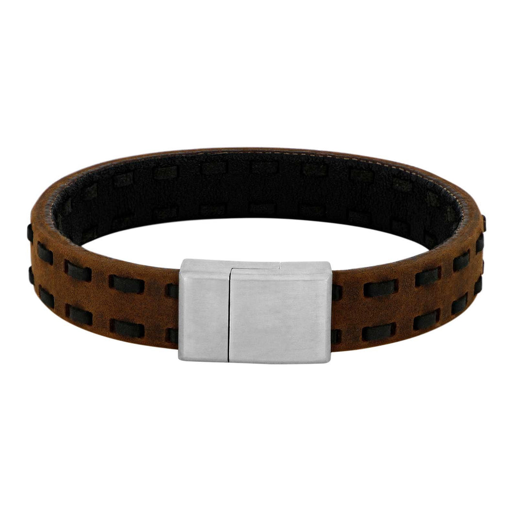 SON Armband braun mit schwarzem Kalbsleder