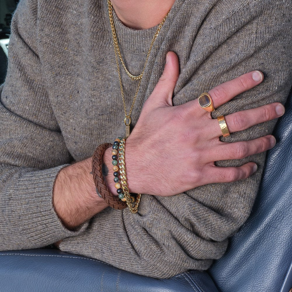 SON Armband Kambaba Jaspis/Kalahari Jaspis/schwarz Acaht 4mm, 19-25cm