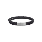 SON Armband schwarzes Kalbsleder rund geflochten/glatt 8mm