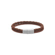 SON bracelet brown calf leather round braided/smooth 8mm