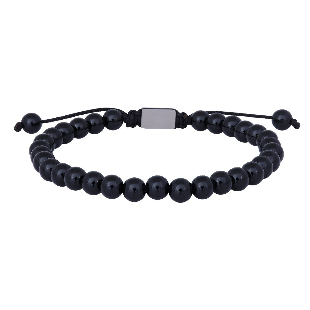 SON Armband glänzend schwarzer Onyx 19-25cm
