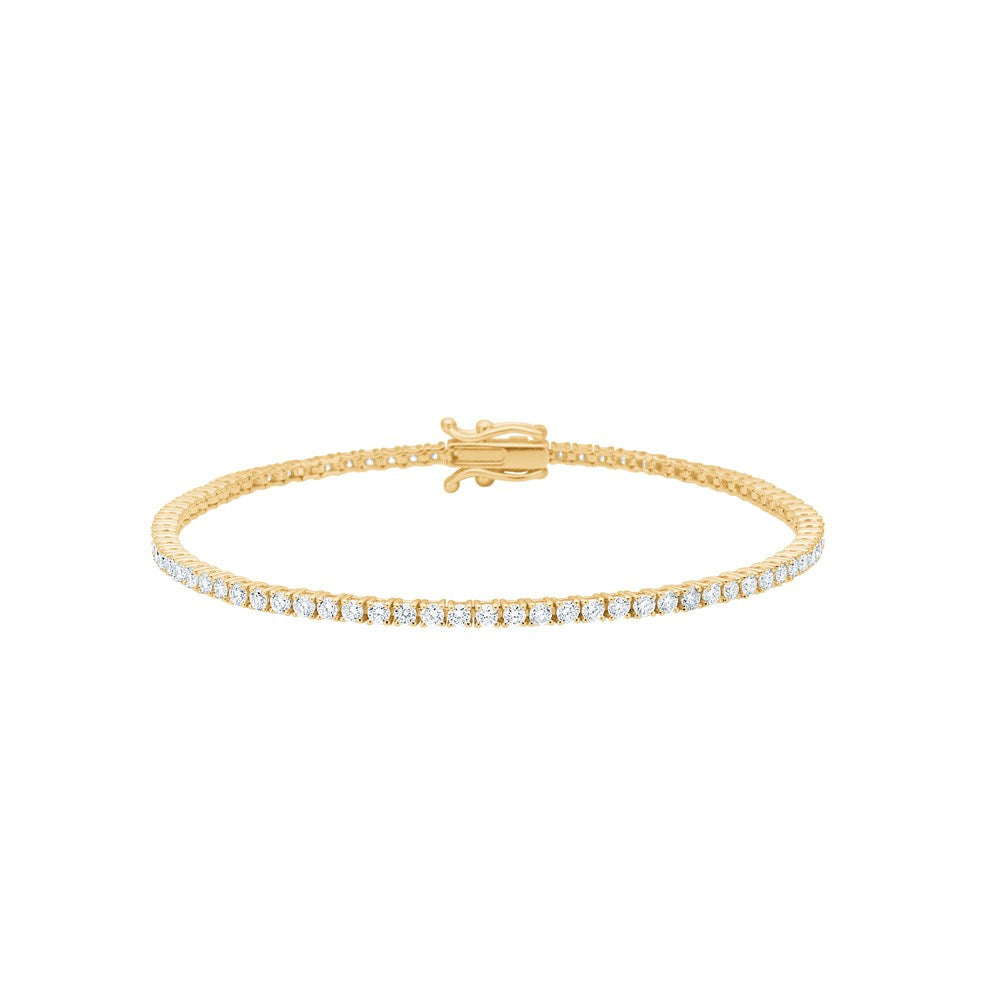 LUXURY 14kt. guld tennisarmbånd m. lab grown diamant 1,765ct TW/VS2- 17cm