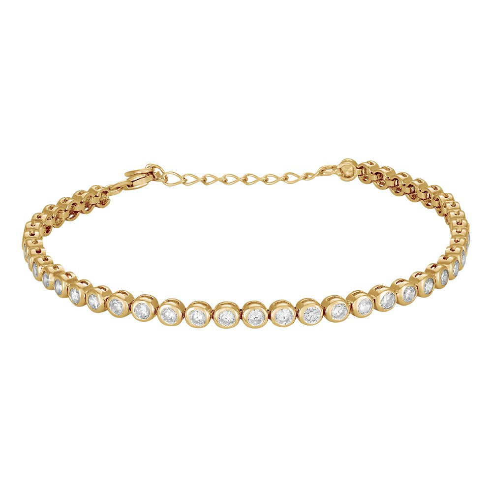 Silbernes Tennisarmband EMMYNOR 3,6mm - Vergoldet