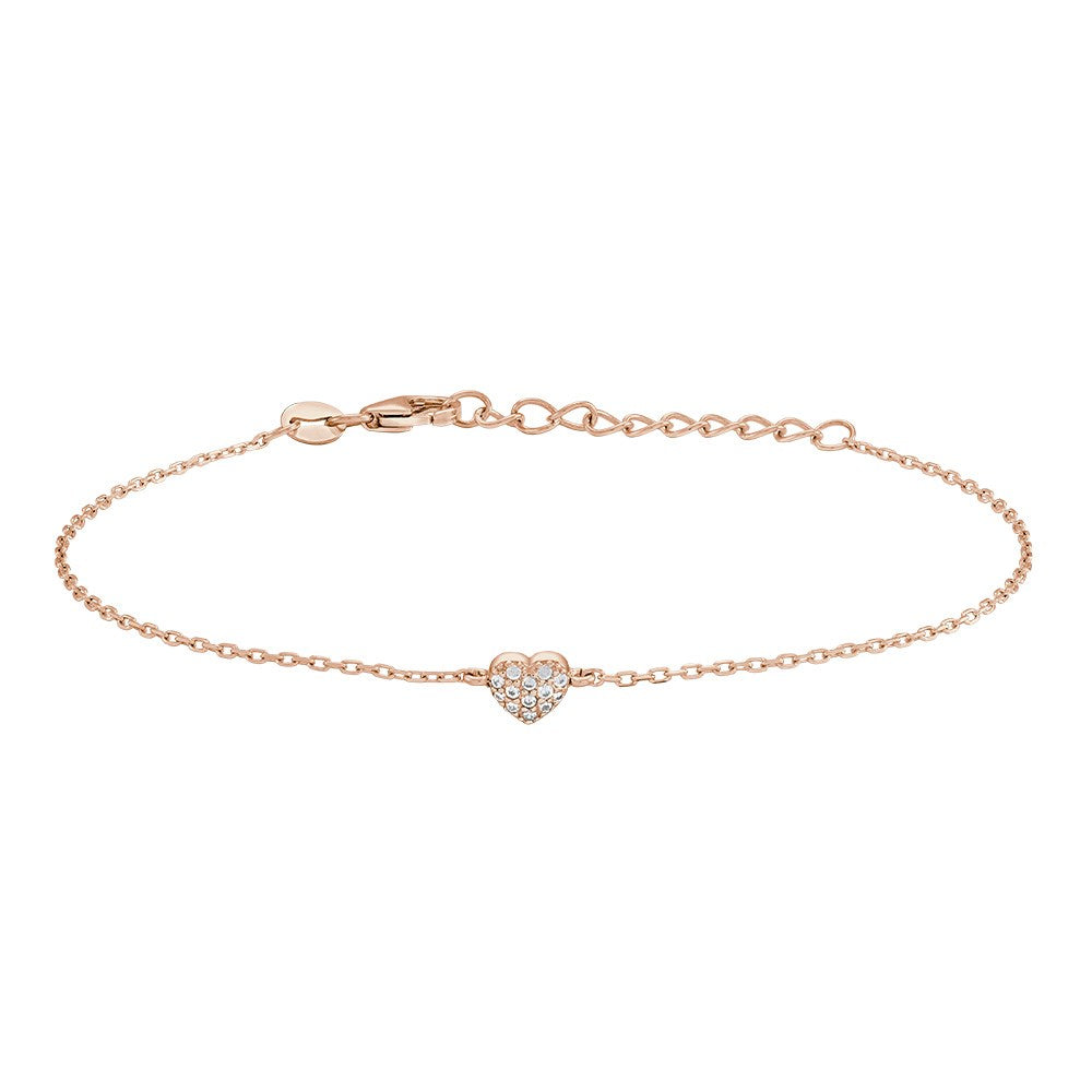 Silver bracelet ALMANOR 17+3cm - Rose gold plated