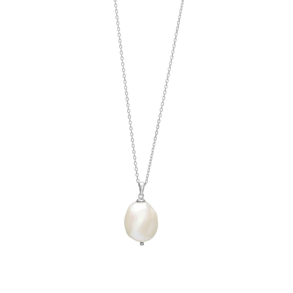 Sølvkæde BAROQUE52 perle 20mm - Rhodineret
