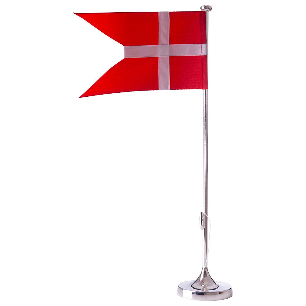 Forsølvet flagstang m. rund fod, 40 cm