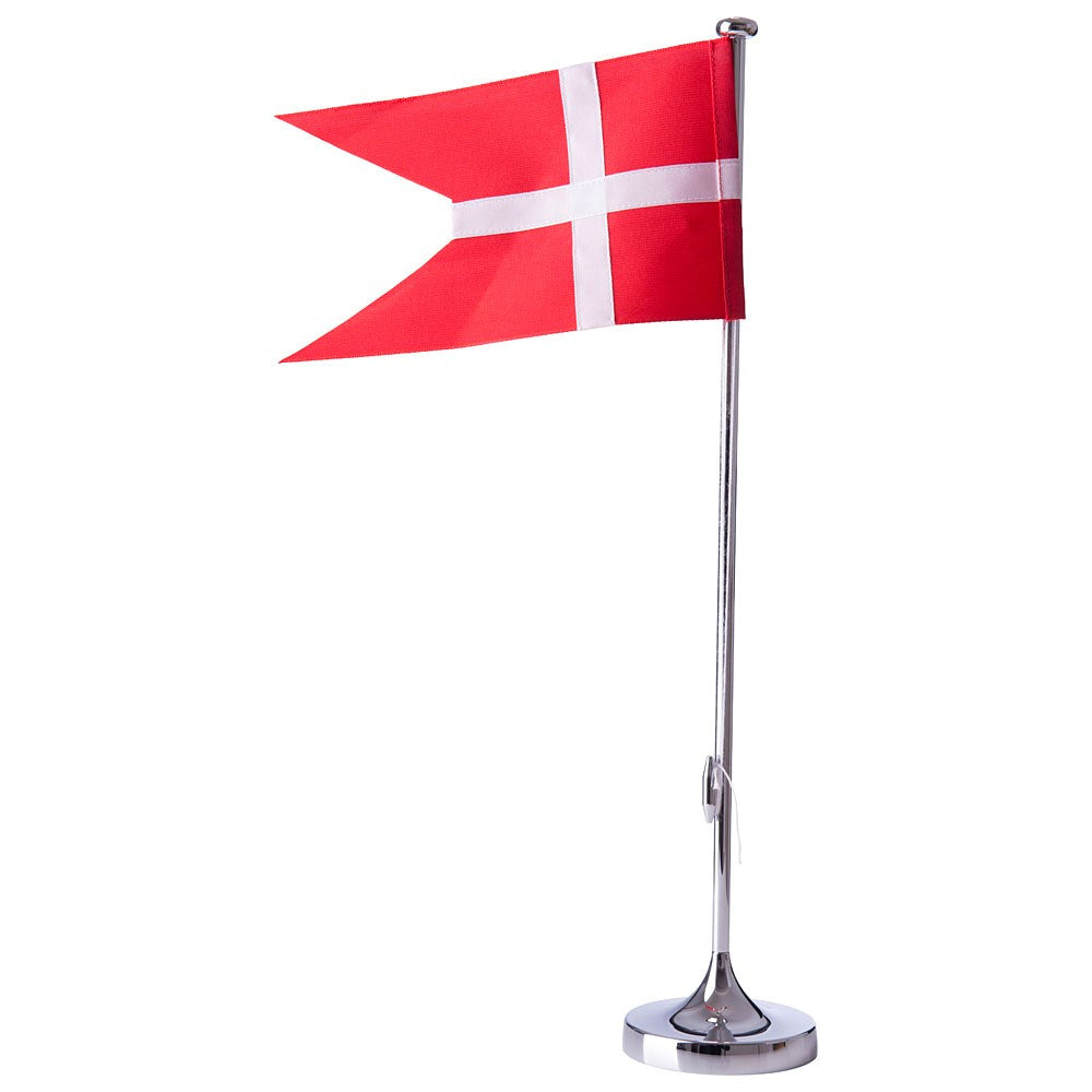 Forkromet flagstang m. blank fod, 40 cm