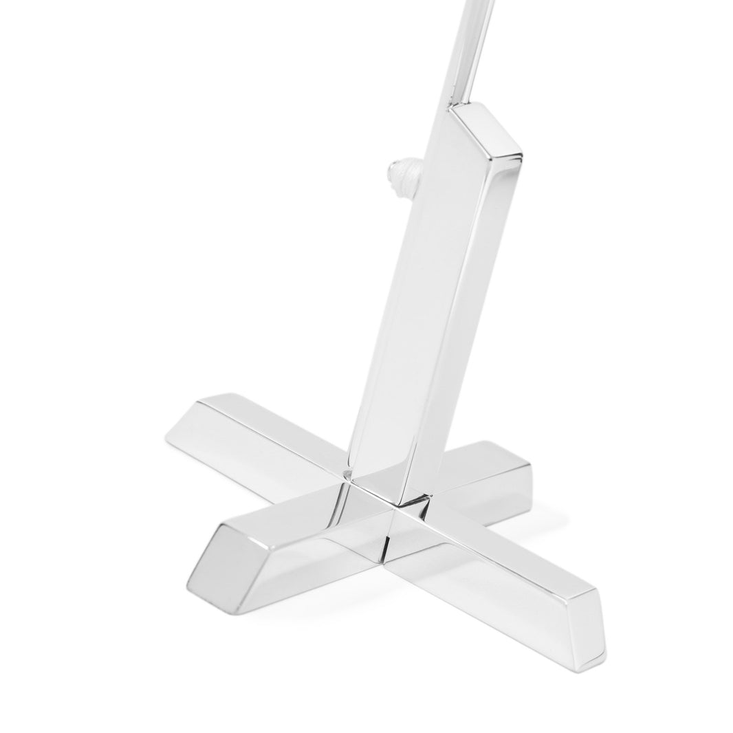 Flaggenmast versilbert Kreuzfuẞ 35 cm