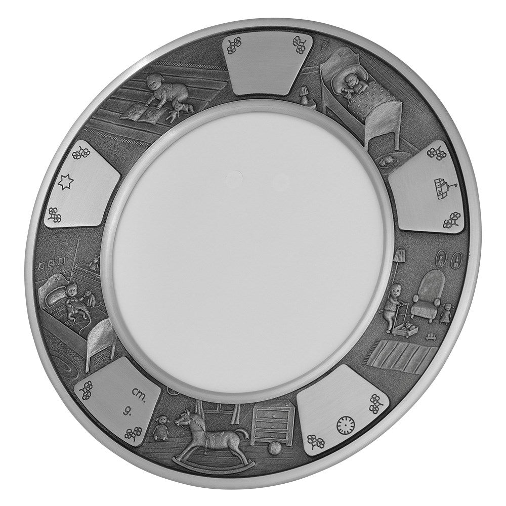 Tin fotoramme (rund) m. børneværelse Ø18