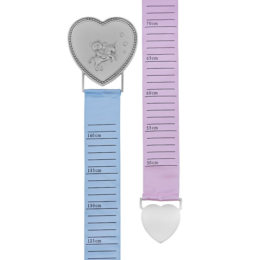 Pewter pl. growth chart with pink and blue ribbon