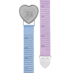 Pewter pl. growth chart with pink and blue ribbon