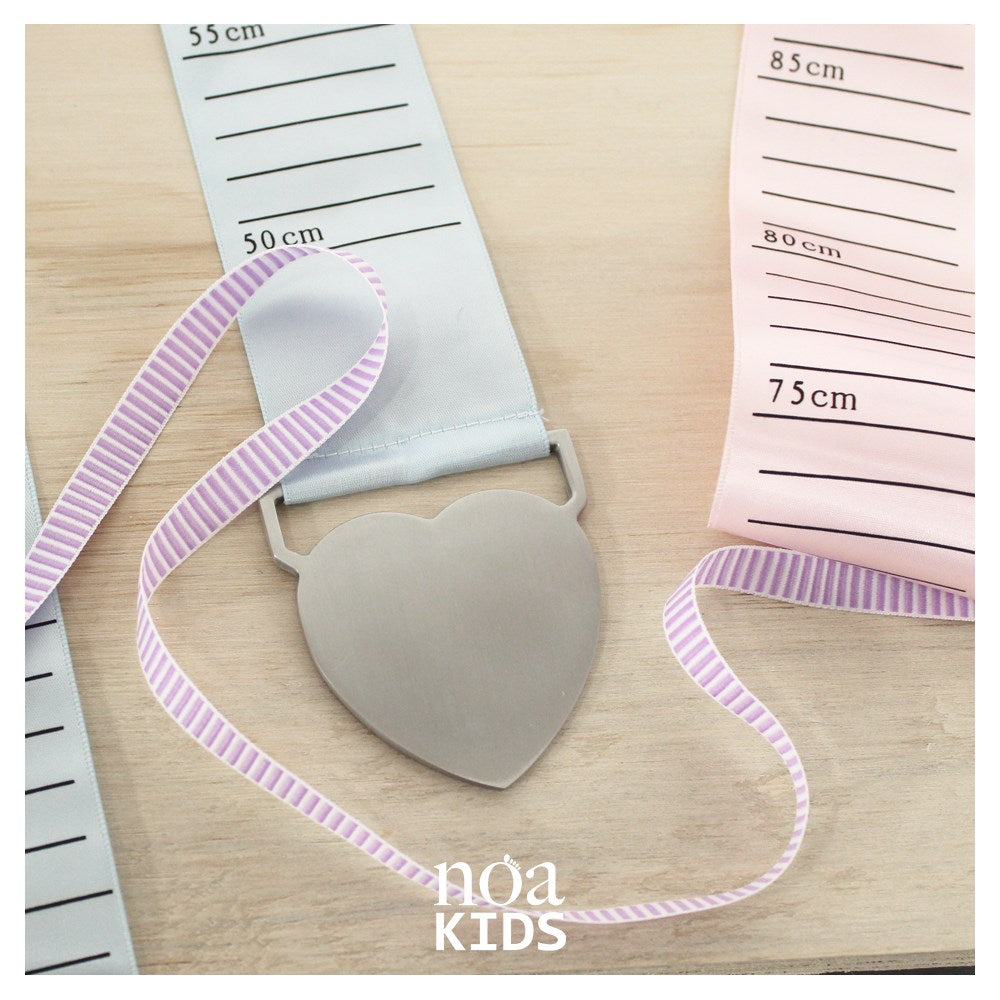 Messband in Verzinnt mit rosa und hellblau Band