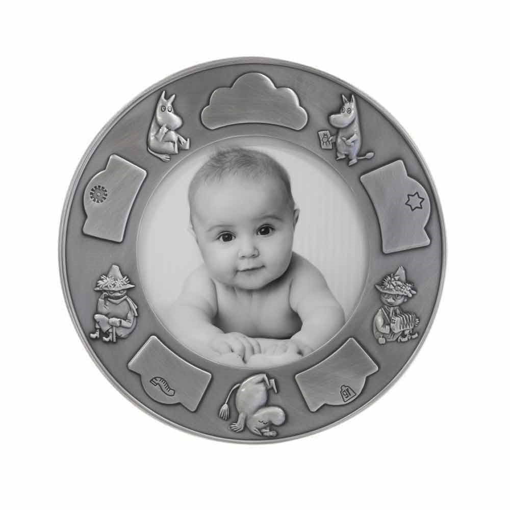 Photo frame, round Pewter plated, Family
