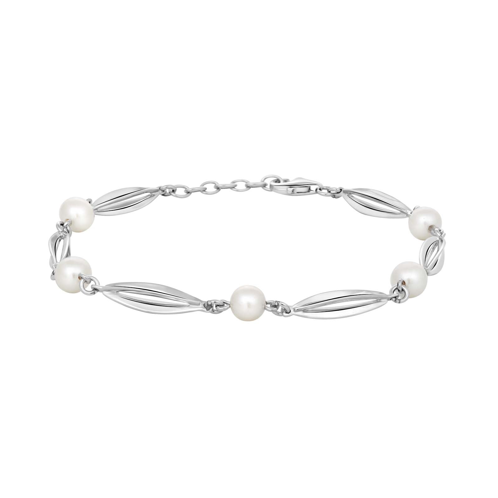 Siersbøl Silber Rhodiniertes Armband Perle 18+2